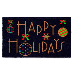 Home & More 1.42 W X 2.42 L Multi-color Happy Holidays Coir Door Mat