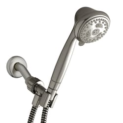 Waterpik PowerSpray Plus Brushed Nickel Plastic 6 settings Showerhead 1.8 gpm