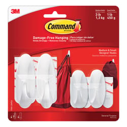 3M Command Medium Plastic Designer Hooks 3.15 in. L 4 pk