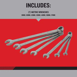Craftsman OVERDRIVE 6 Point SAE Wrench Set 7 pc