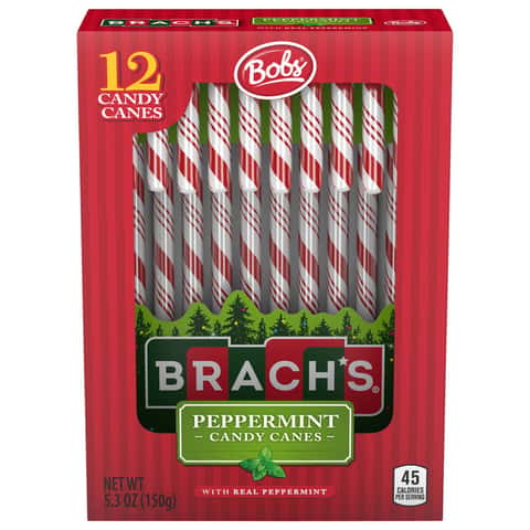 Brach's Candy Cane, Peppermint, Jumbo 2.5 Oz