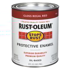 Rust-Oleum  Stops Rust  Gloss  Regal Red  Oil-Based  Alkyd  Protective Enamel  1 qt. 