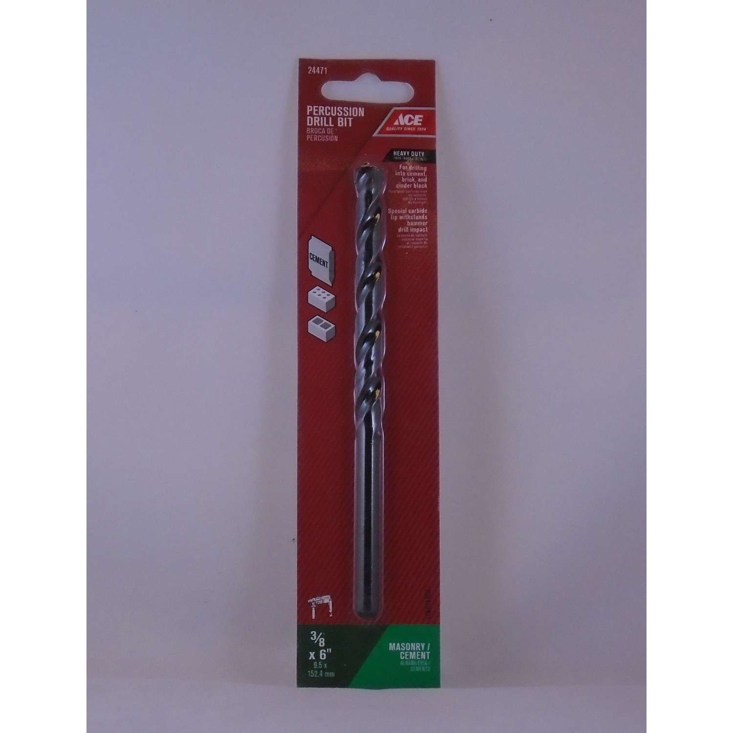 Ace 3/8 in. x 6 in. L Steel Percussion Drill Bit 1 pc. Ace Hardware