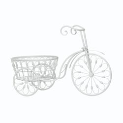 Summerfield Terrace 14.1 in. H X 20.8 in. W X 10 in. D Metal Tricycle Flower Pot Holder White