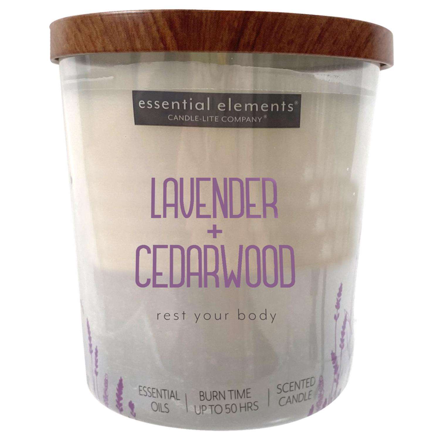 Candle Lite Essential Elements White Cedarwood/Lavender Scent Tumbler