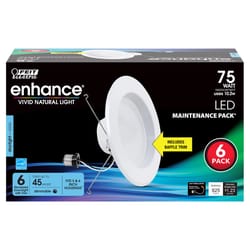 Feit Enhance White 5-6 in. W LED Dimmable Recessed Downlight 10.2 W