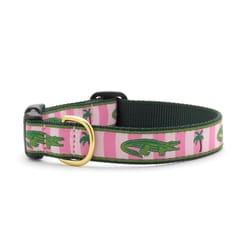 Up Country Pink Alligator Nylon Dog Collar Large