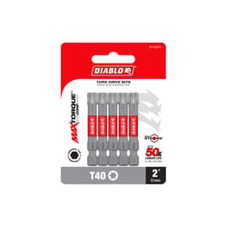 Diablo Torx #40 X 2 in. L Driver Bit Black Oxide 5 pk