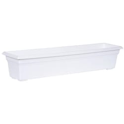 Novelty 6.4 in. H X 29.5 in. W X 8 in. D Plastic Countryside Flower Box White