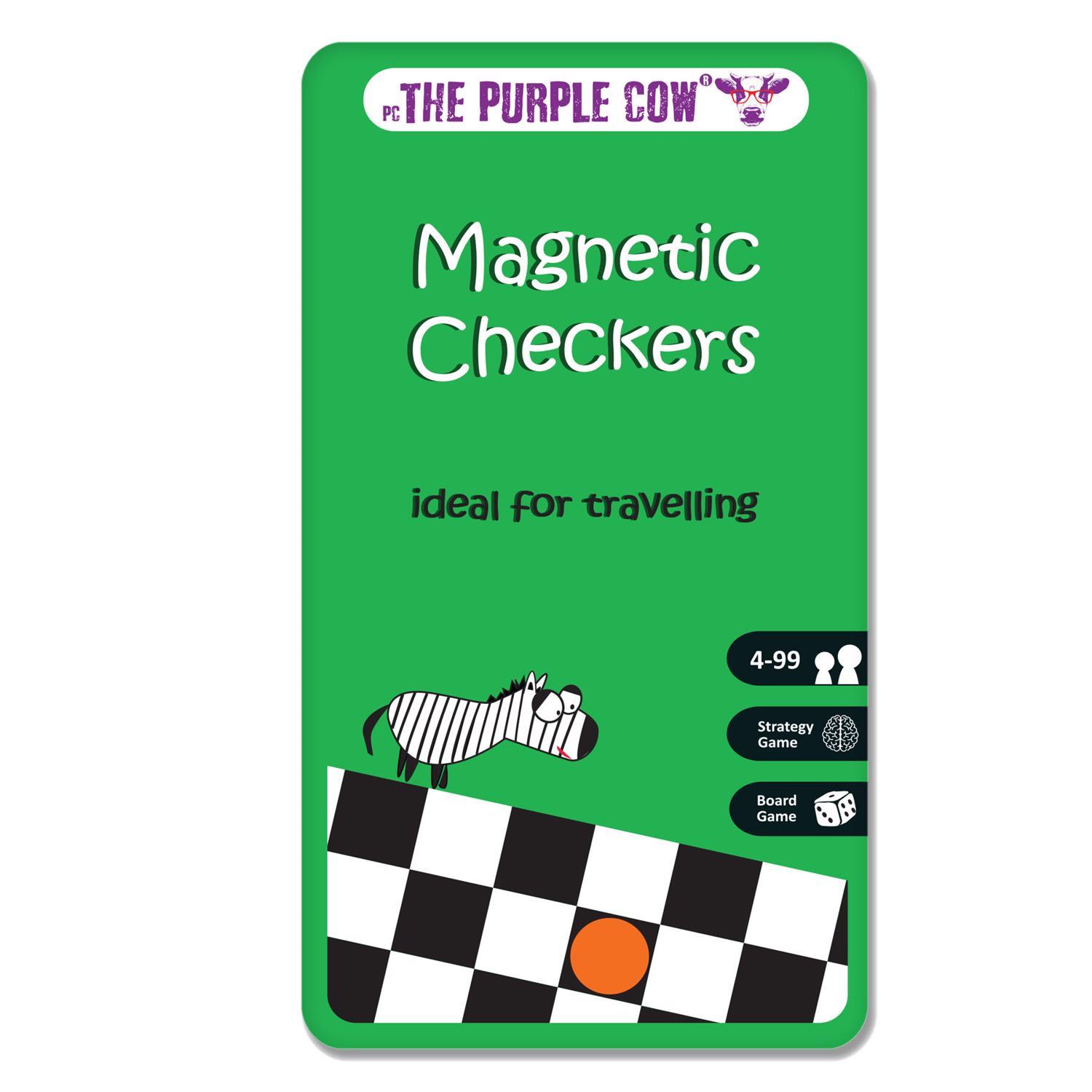 The Purple Cow Checkers Magnetic Travel Game Mfr# 797 - Ace