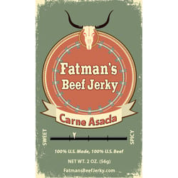 Fatmans Beef Jerky Carne Asada Beef Jerky 2 oz Packet