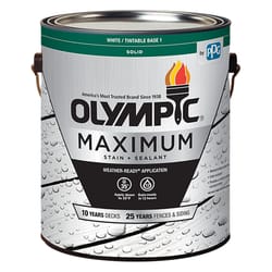 Olympic Maximum Solid Tintable White Base 1 Acrylic Latex Stain and Sealant 1 gal