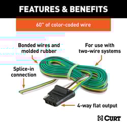 CURT 4 Flat Connector Socket 60 in.
