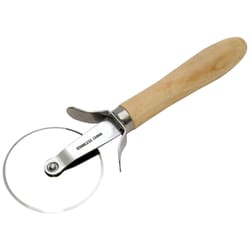 Chef Craft Brown/Silver Stainless Steel/Wood Pizza Cutter