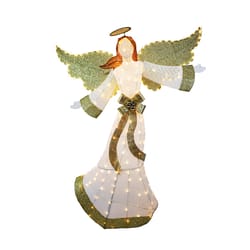 Celebrations LED Champagne and Gold Angel 66 in. Yard Decor