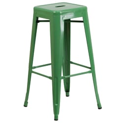 Flash Furniture 1 pc Green Galvanized Steel Industrial Bar Stool