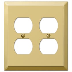 Amerelle Century Polished Brass 2 gang Stamped Steel Duplex Wall Plate 1 pk