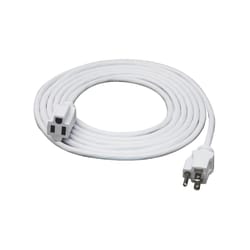 Prime Outdoor 12 ft. L White Extension Cord 16/3 SJTW