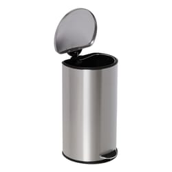 Honey-Can-Do 7.93 gal Silver Stainless Steel Step-On Trash Can