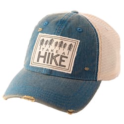 Karma Gifts Take a Hike Trucker Hat Beige/Blue One Size Fits Most