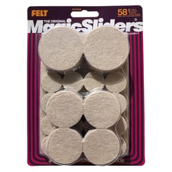 Magic Sliders Tan Assorted in. Adhesive Felt Heavy Duty Glide 1 pk