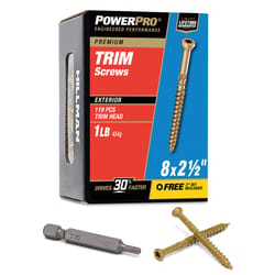 HILLMAN Power Pro No. 8 X 2-1/2 in. L Star Bronze Ceramic Coarse Trim Screws 119 pk