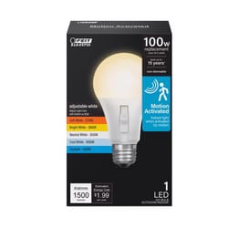 Feit A19 E26 (Medium) LED Motion Activated Bulb Adjustable White 100 Watt Equivalence 1 pk