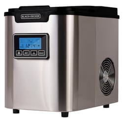 Black+Decker Stainless Steel ABS Plastic/Stainless Steel Countertop Cube Ice Maker 1.76 oz