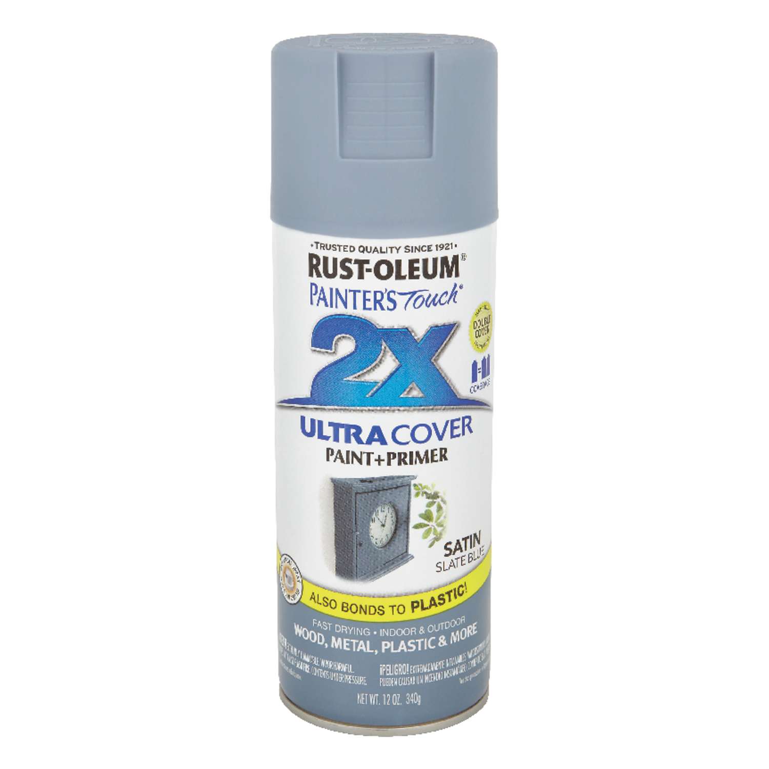 Rust Oleum Painter S Touch 2x Ultra Cover Satin Slate Blue Spray Paint 12 Oz Ace Hardware