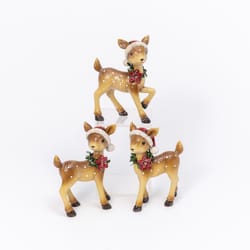 Gerson Brown Holiday Deer Figurine 8 in.