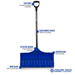 PolarTech EarthWay 26 in. W X 57.31 in. L Poly Snow Shovel