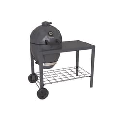 Brand-Man Grills 20 in. Rodeo Deluxe Charcoal/Wood Kamado Grill and Smoker Gray