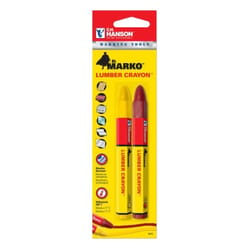 C.H. Hanson 4-1/4 in. L Lumber Crayon Set Red/Yellow 2 pc