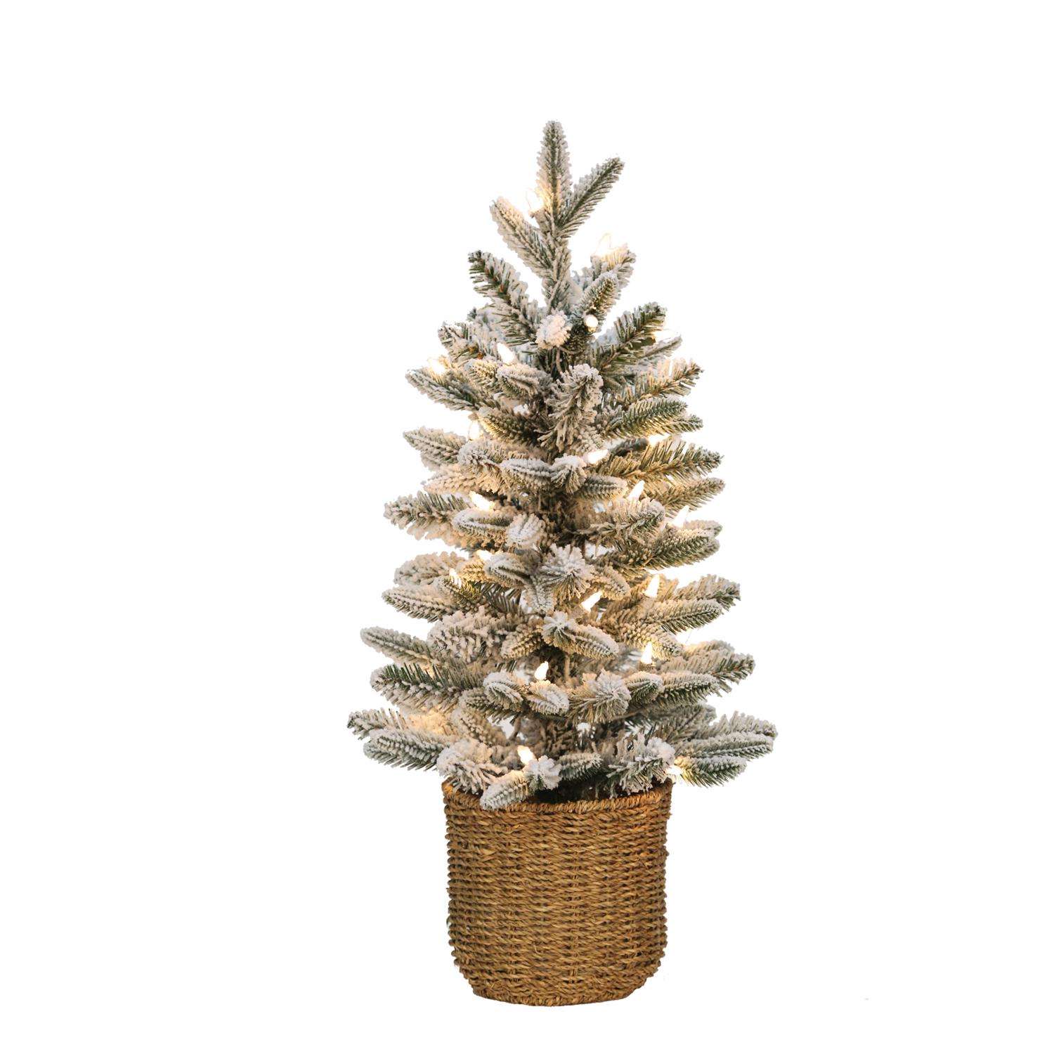 Celebrations 2 ft. Full LED 35 ct Flocked Christmas Tree Ace Hardware