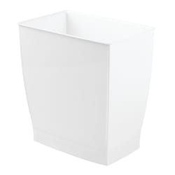 iDesign Mono 2.5 gal White Plastic Rectangular Wastebasket