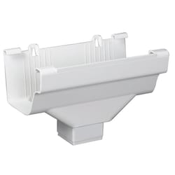 Amerimax 5 in. W X 9 in. L White Vinyl Traditional Gutter Drop Outlet