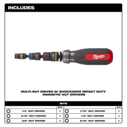 Milwaukee Impact Duty 1/4 in. SAE Impact Multi-Bit Nutdriver 1 pc