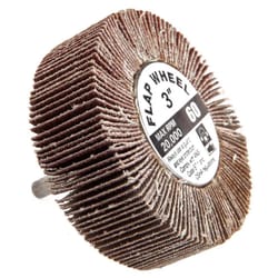 Forney 3 in. D X 1/4 in. Aluminum Oxide Flap Wheel 60 Grit 1 pc