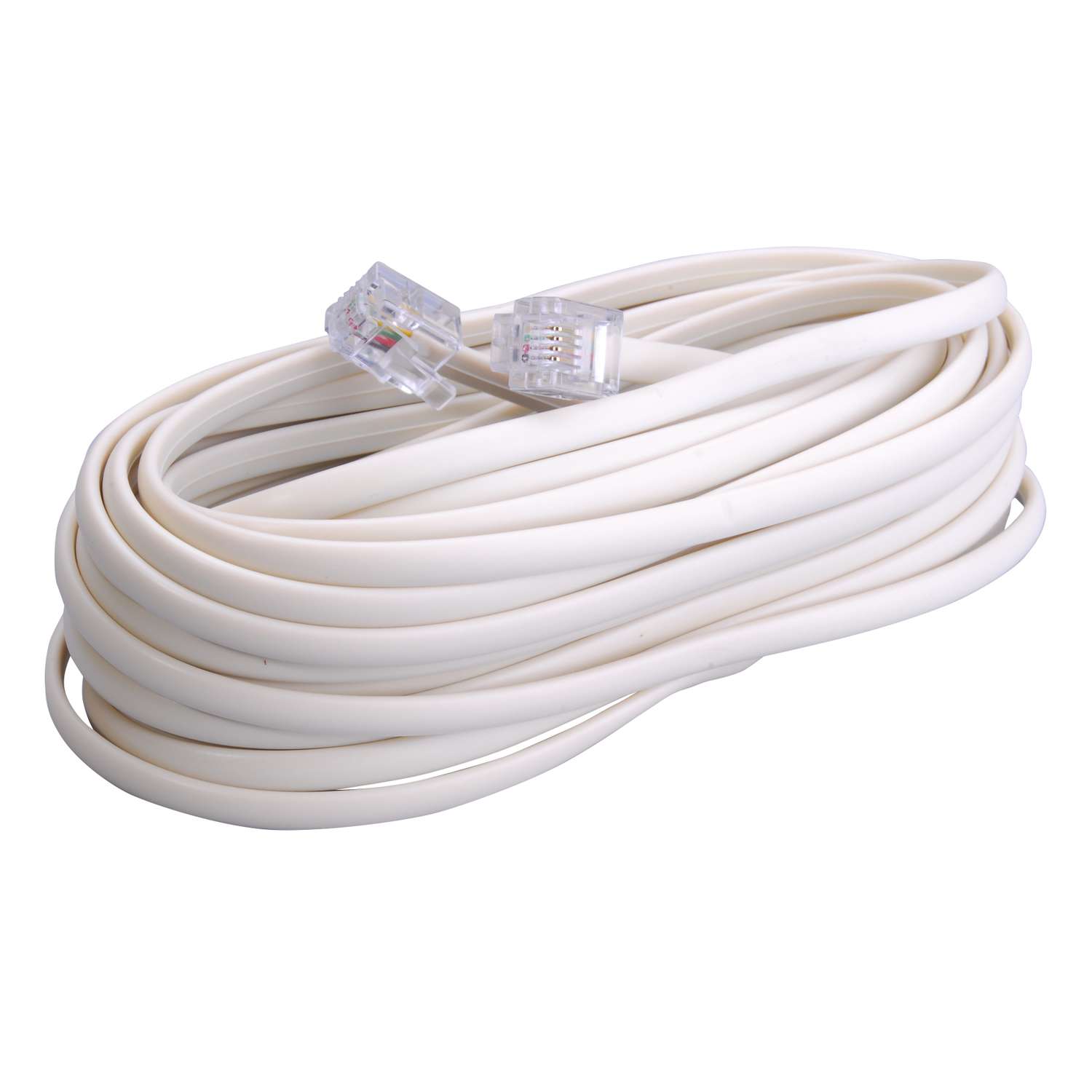 50 ft. Telephone Line Cord, White