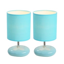 All The Rages Simple Designs 10.63 in. Blue Table Lamp