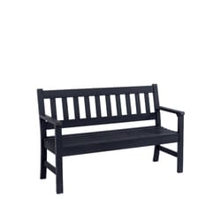 Living Accents Faux Gray Wood Frame Slat Bench