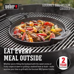 Weber Gourmet BBQ System Cast Iron/Porcelain Grill Top Griddle 15.2 in. L X 12 in. W 1 pk