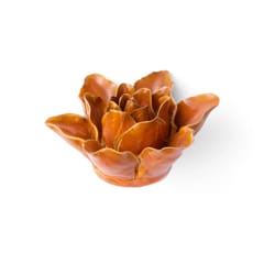 Chive France 2 in. H X 4.25 in. W X 4.25 in. L Glazed Rust Ceramic Lily Wall Flower