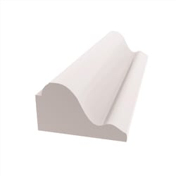 Alexandria Moulding 11/16 in. H X 1 1/8 in. W X 8 ft. L Paintable White PVC Base Cap