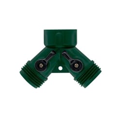 Orbit 3/4 in. Plastic Threaded 2 Male/1 Female Y-Hose Connector with Shut Offs