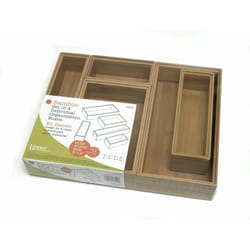 Lipper International 2.5 in. H X 12 in. W X 15 in. D Bamboo Drawer Organizer Set