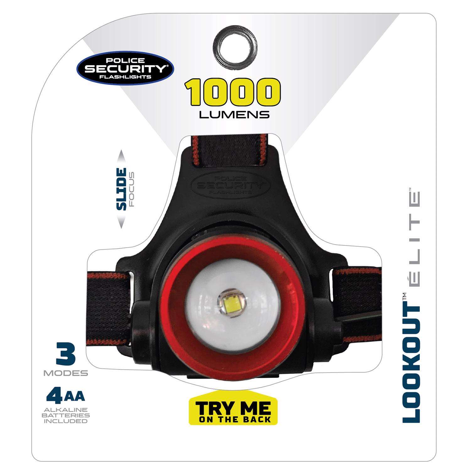 Police Security Lookout 1000 lm Black LED Head Lamp AA Battery - Ace ...