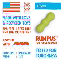 West Paw Zogoflex Orange Plastic Rumpus Chew Dog Toy Small 1 pk