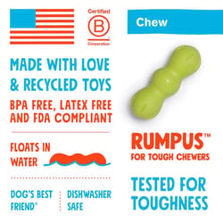 West Paw Zogoflex Orange Plastic Rumpus Chew Dog Toy Small 1 pk