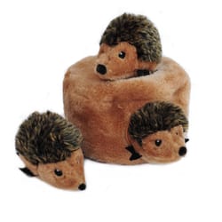 ZippyPaws Burrow Brown Plush Hedgehog Den Dog Toy 1 pk